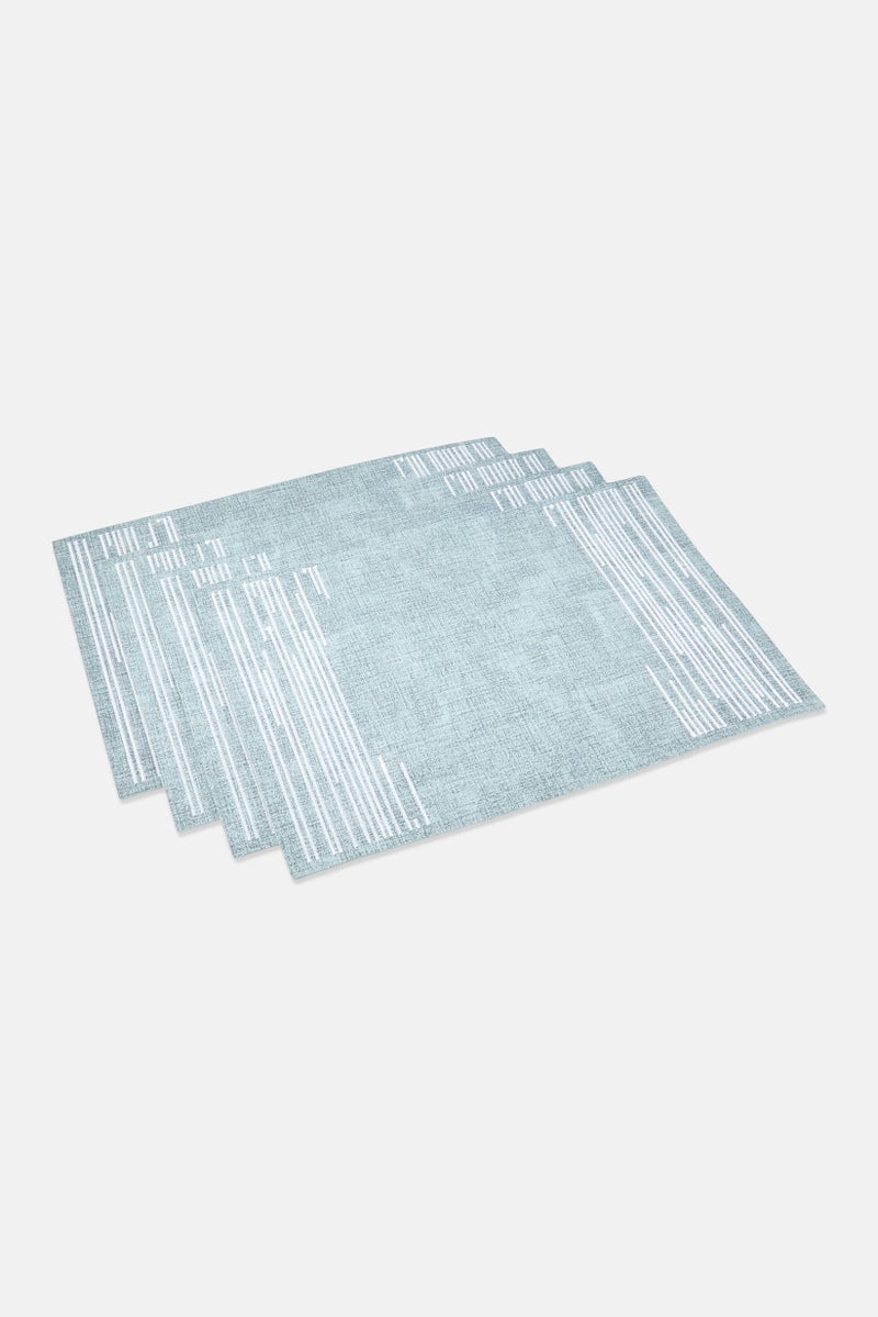 Catherine Malandrino 4 Pieces Embroidered Dining Placemats Set, Light Blue - Image 1